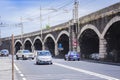 Catania, Sicily, Italy Ã¢â¬â august 04, 2018: street view: cars go on the road near the bridge